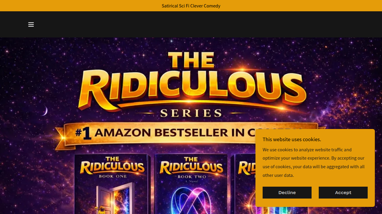 The homepage for Do Ridiculous, a website dedicated to absurd sci-fi comedy.