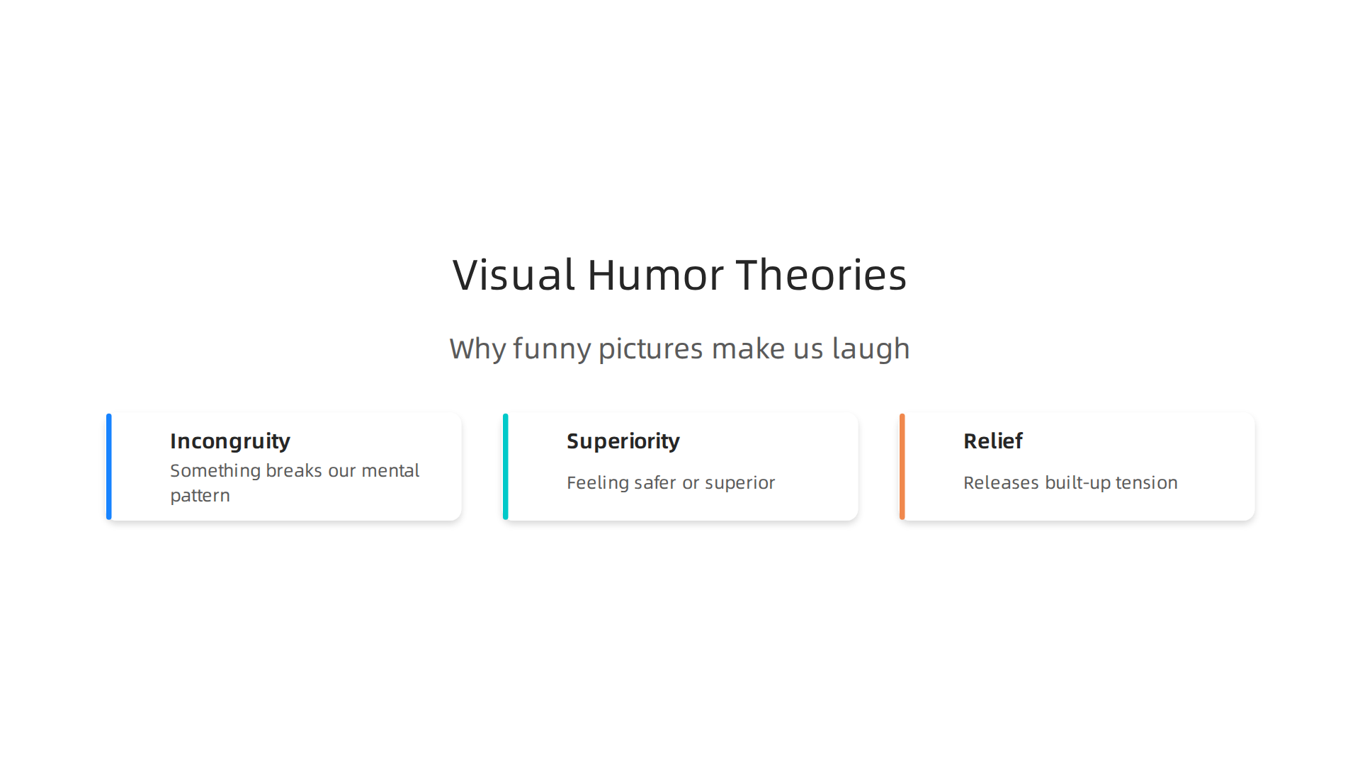 An infographic summarizing the three psychological theories that underpin our reaction to funny pictures.