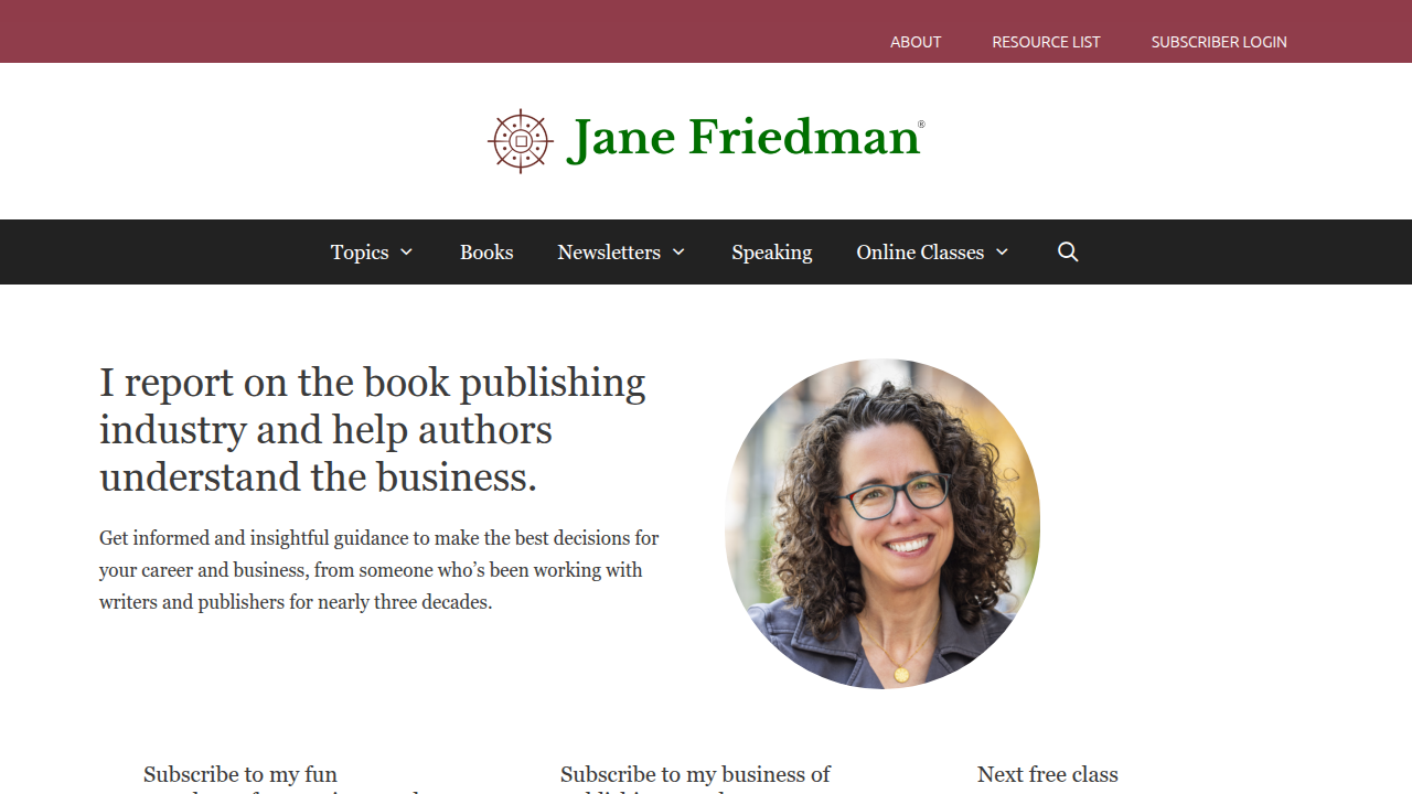 Explore publishing trends and insights for authors on Jane Friedman's official website.