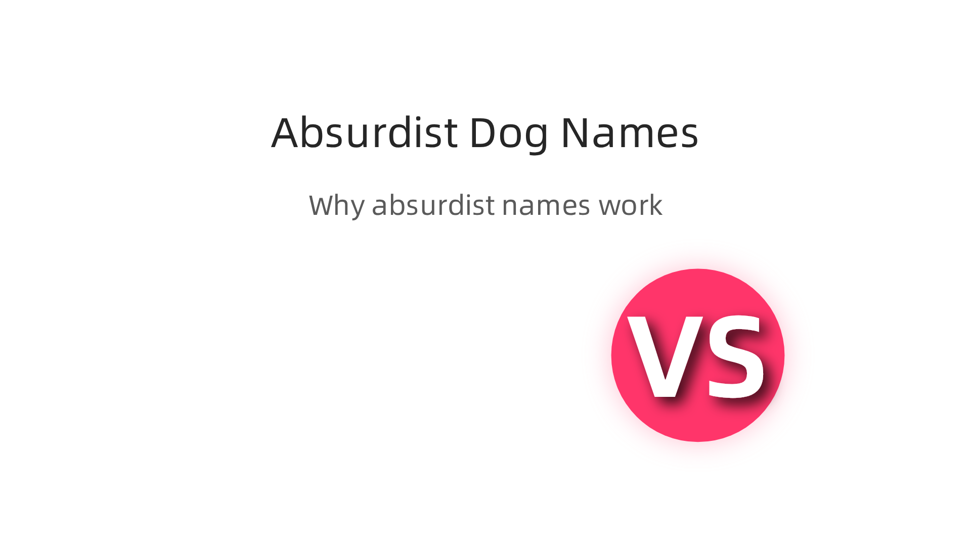 An infographic illustrating the impact of absurdist dog names in humorous fiction.